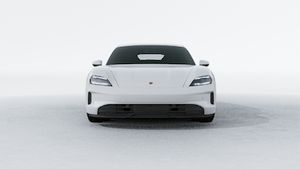 Exterior view of Taycan showing the front of the car