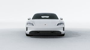 Exterior view of Taycan showing the front of the car