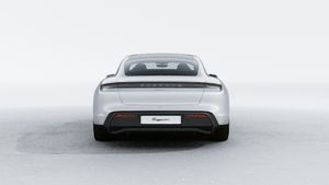 Exterior view of Taycan showing the rear of the car