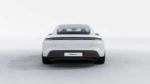 Exterior view of Taycan showing the rear of the car