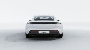 Exterior view of Taycan showing the rear of the car