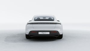 Exterior view of Taycan showing the rear of the car