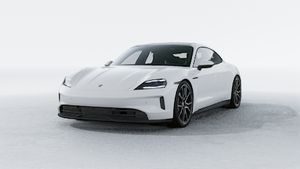 Exterior view of Taycan showing the front and left side of the car
