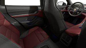 Interior view showing the back seats of Taycan 4
