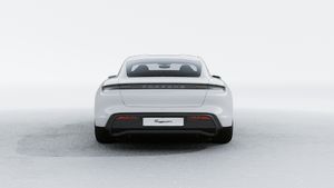 Exterior view of Taycan 4 showing the rear of the car