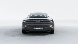 Exterior view of Taycan 4 showing the rear of the car