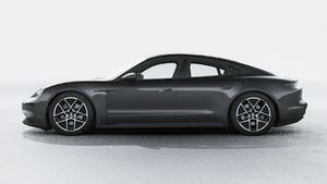 Exterior view of Taycan 4 showing the left side of the car