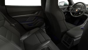 Interior view showing the back seats of Taycan 4S