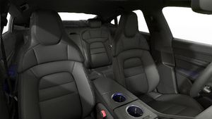 Interior view showing the front seats of Taycan 4S
