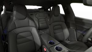 Interior view showing the front seats of Taycan 4S