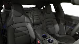 Interior view showing the front seats of Taycan 4S