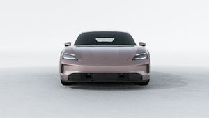 Exterior view of Taycan 4S showing the front of the car