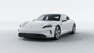 Exterior view of Taycan 4S showing the front and left side of the car