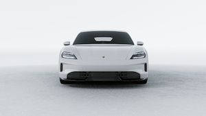 Exterior view of Taycan GTS showing the front of the car