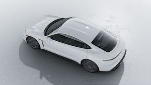Exterior view of Taycan GTS seen from above