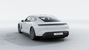 Exterior view of Taycan GTS showing the back and left side of the car