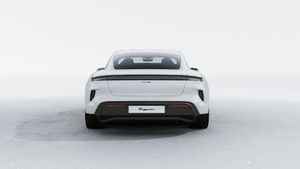 Exterior view of Taycan Turbo showing the rear of the car