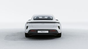 Exterior view of Taycan Turbo showing the rear of the car