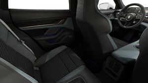 Interior view showing the back seats of Taycan Turbo S