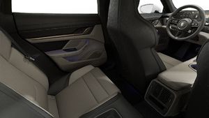 Interior view showing the back seats of Taycan Turbo S