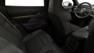 Interior view showing the back seats of Taycan Turbo S