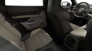 Interior view showing the back seats of Taycan Turbo S