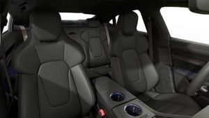 Interior view showing the front seats of Taycan Turbo S