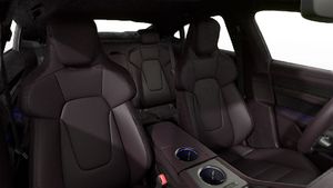 Interior view showing the front seats of Taycan Turbo S