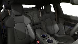 Interior view showing the front seats of Taycan Turbo S