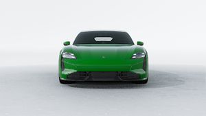 Exterior view of Taycan Turbo S showing the front of the car