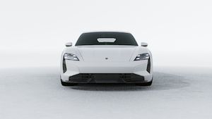 Exterior view of Taycan Turbo S showing the front of the car