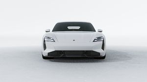 Exterior view of Taycan Turbo S showing the front of the car