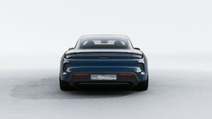 Exterior view of Taycan Turbo S showing the rear of the car