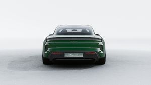 Exterior view of Taycan Turbo S showing the rear of the car