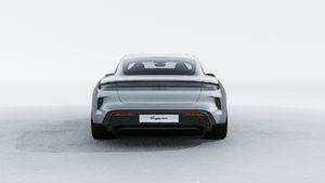 Exterior view of Taycan Turbo S showing the rear of the car