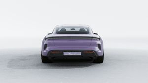 Exterior view of Taycan Turbo S showing the rear of the car