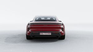 Exterior view of Taycan Turbo S showing the rear of the car