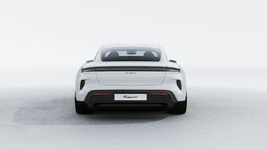 Exterior view of Taycan Turbo S showing the rear of the car