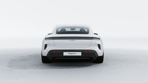 Exterior view of Taycan Turbo S showing the rear of the car