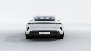 Exterior view of Taycan Turbo S showing the rear of the car
