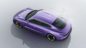 Exterior view of Taycan Turbo S seen from above