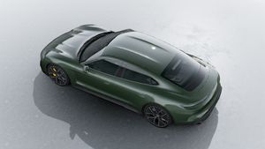 Exterior view of Taycan Turbo S seen from above
