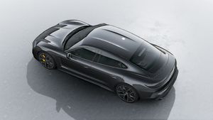 Exterior view of Taycan Turbo S seen from above