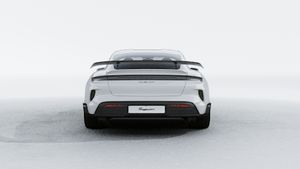 Exterior view of Taycan Turbo GT with Weissach Package showing the rear of the car