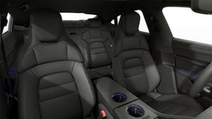Interior view showing the front seats of Taycan Black Edition