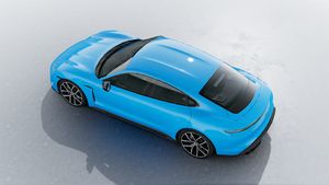 Exterior view of Taycan Black Edition seen from above