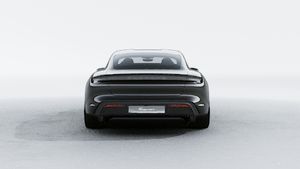 Exterior view of Taycan 4 Black Edition showing the rear of the car
