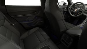 Interior view showing the back seats of Taycan 4S Black Edition