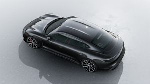Exterior view of Taycan 4S Black Edition seen from above