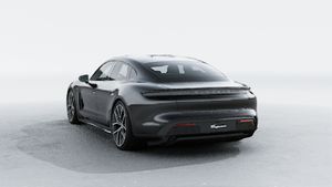 Exterior view of Taycan 4S Black Edition showing the back and left side of the car